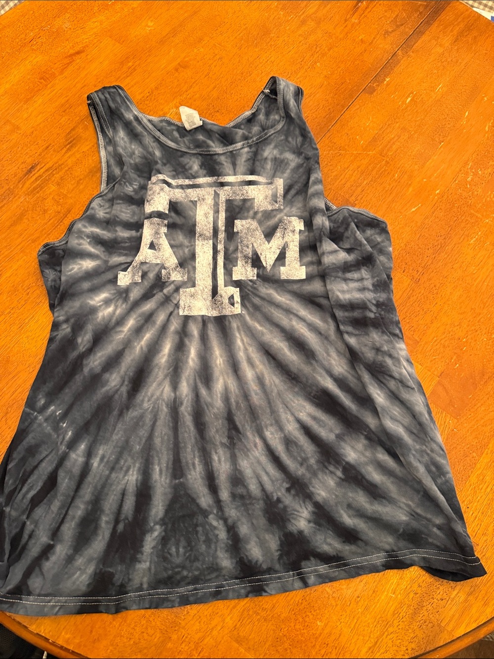 Gildan Navy Tie-Dye Tank Top with White ATM Logo